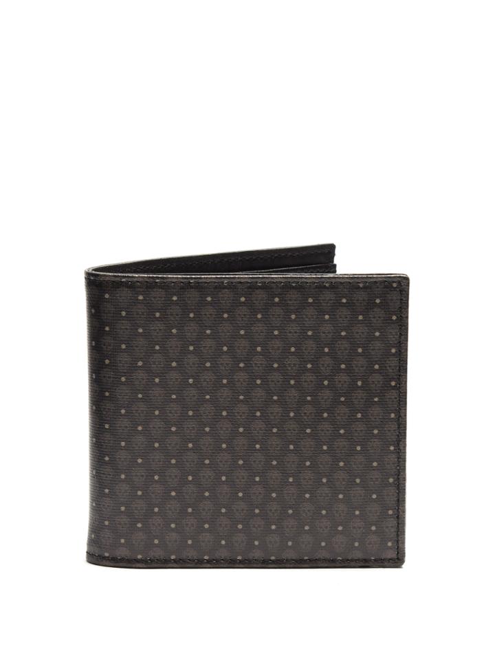 Alexander Mcqueen Micro Skull-print Bi-fold Canvas Wallet