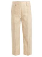 Matchesfashion.com Acne Studios - Trea Straight Leg Linen Blend Trousers - Womens - Cream Stripe