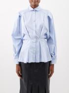 Palmer/harding Palmer//harding - Precision Bengal-stripe Cotton Shirt - Womens - Blue Stripe
