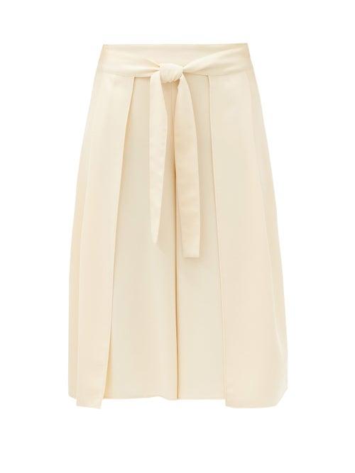 Matchesfashion.com See By Chlo - High-rise Belted Crepe Culottes - Womens - Cream