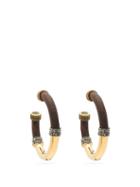 Matchesfashion.com Alexander Mcqueen - Wood-panel Hoop Earrings - Womens - Gold