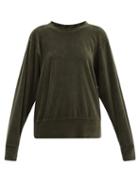 Matchesfashion.com Les Tien - Brushed-back Cotton-blend Velour Sweatshirt - Womens - Khaki