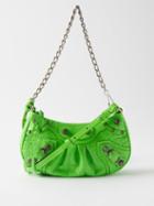 Balenciaga - Cagole Mini Croc-effect Leather Shoulder Bag - Womens - Green