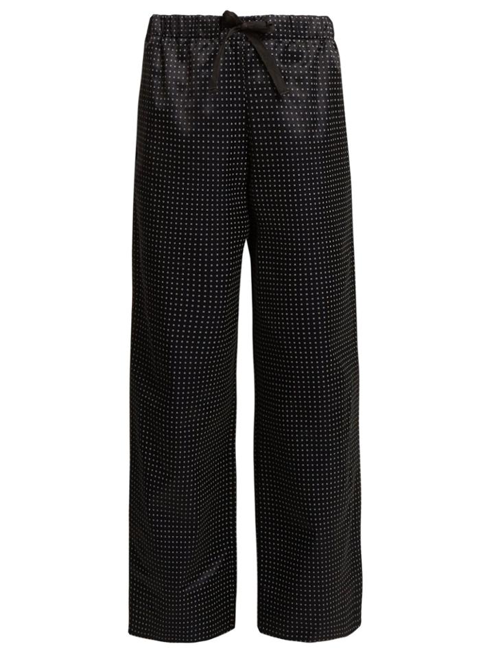 A.p.c. Lucy Wide-leg Dot-print Cotton-blend Trousers