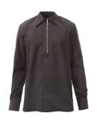 Mens Rtw Givenchy - Half-zip Cotton-poplin Shirt - Mens - Black