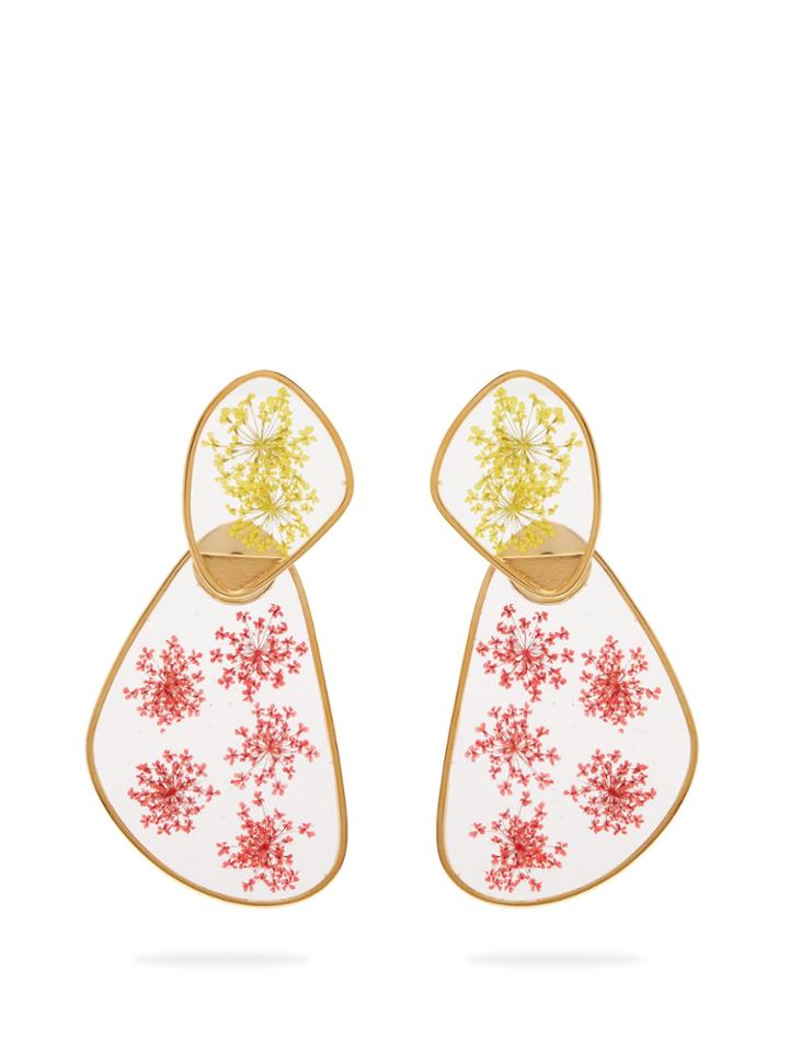 Peter Pilotto Double-face Flower Drop Earrings