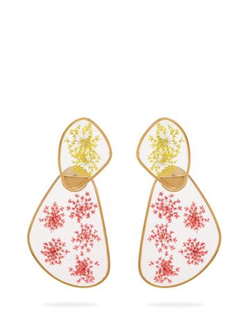Peter Pilotto Double-face Flower Drop Earrings