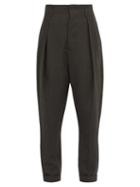 Matchesfashion.com Haider Ackermann - High Rise Slubbed Linen Twill Trousers - Mens - Grey