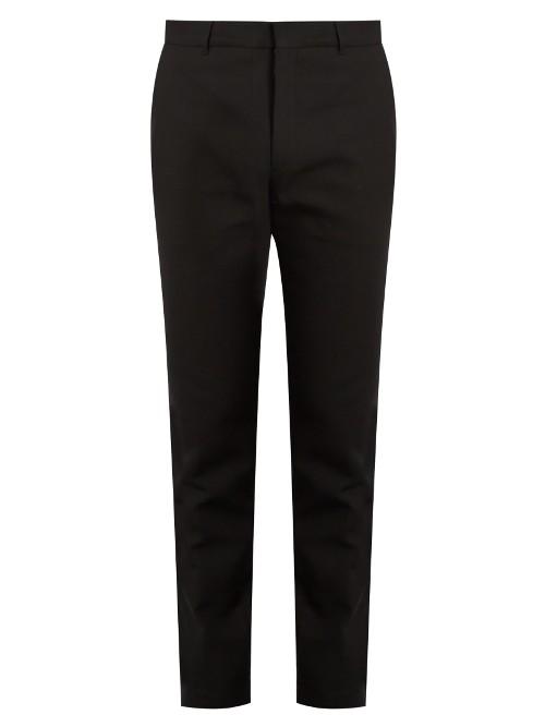 Balmain Satin-stripe Slim-leg Cotton Trousers