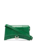 Matchesfashion.com Balenciaga - Hourglass Sling Crocodile-effect Leather Bag - Womens - Green