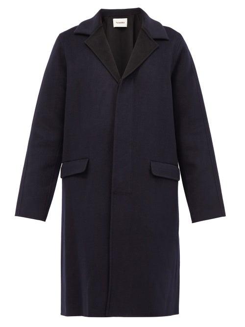 Matchesfashion.com Nanushka - Malick Single-breasted Wool-blend Coat - Mens - Black Navy