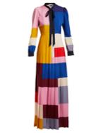 Mary Katrantzou Duritz Colour-block Crepe De Chine Dress