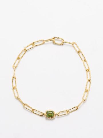 Healers - Tourmaline & 18kt Recycled Gold Bracelet - Mens - Gold