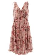 Matchesfashion.com Zimmermann - Cassia Floral-print Ruffled Chiffon Dress - Womens - Pink Print