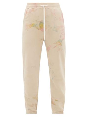 Matchesfashion.com John Elliott - La Marbled Cotton-terry Track Pants - Mens - Beige Multi