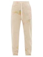Matchesfashion.com John Elliott - La Marbled Cotton-terry Track Pants - Mens - Beige Multi