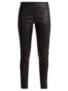 Matchesfashion.com Alexander Mcqueen - Stretch Leather Leggings With Stud Detail - Womens - Black