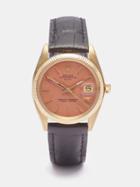 Lizzie Mandler - Vintage Rolex Datejust 36mm 18kt Gold Watch - Mens - Dark Orange
