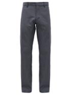 Matchesfashion.com Noon Goons - Crestline Micro Houndstooth-check Cotton Trousers - Mens - Navy