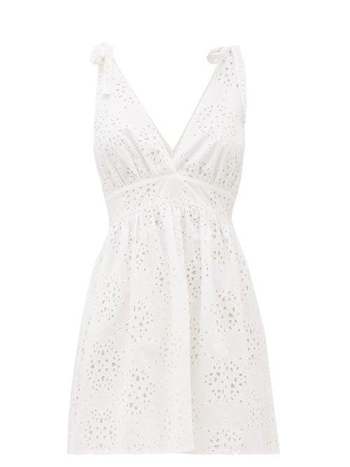 Matchesfashion.com Sir - Celeste Broderie Anglaise Mini Dress - Womens - Ivory