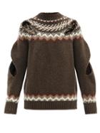 Matchesfashion.com Stefan Cooke - Slashed-sleeve Fair-isle Sweater - Mens - Brown