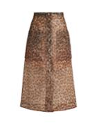 Christopher Kane Leopard-print Frosted Rubberised Midi Skirt