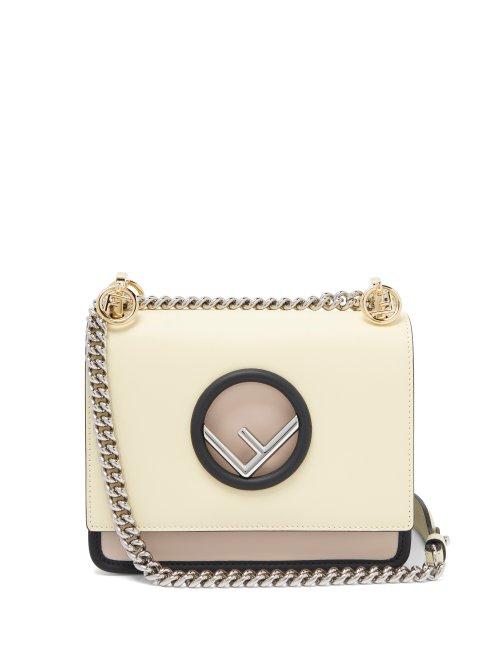 Matchesfashion.com Fendi - Kan I Mini Leather Cross Body Bag - Womens - Light Yellow