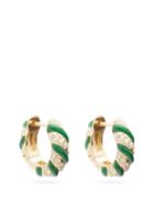 Matchesfashion.com Yvonne Lon - Crole Diamond & Gold Hoop Earrings - Womens - Green Gold
