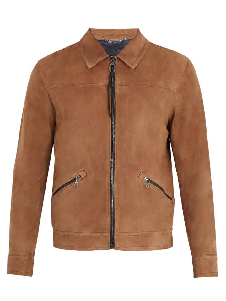 Lanvin Zip-through Suede Bomber Jacket