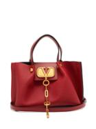 Matchesfashion.com Valentino - V Chain Escape Small Grained Leather Tote Bag - Womens - Red