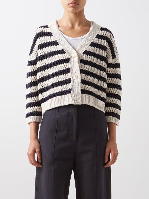 Weekend Max Mara - Zona Cardigan - Womens - Navy Stripe