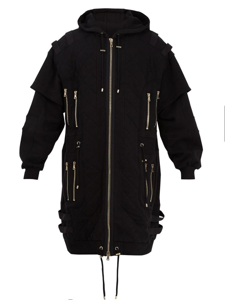 Balmain Layered-sleeve Zip-through Cotton Parka