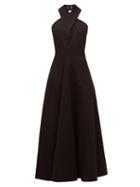 Matchesfashion.com Jil Sander - Halterneck Wool Twill Dress - Womens - Black