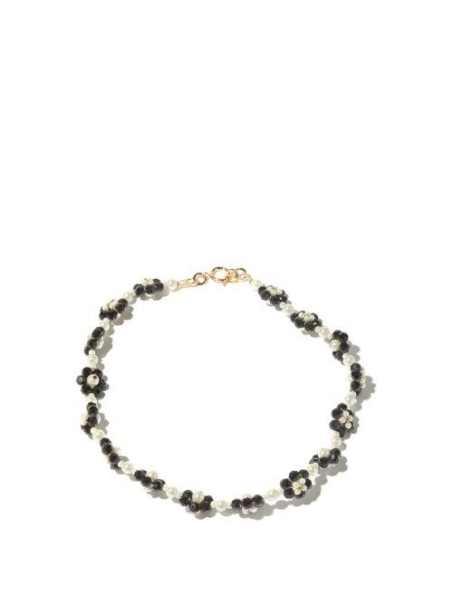 Shrimps - Ross Bead And Faux-pearl Choker Necklace - Womens - Black White