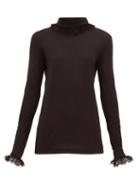 Matchesfashion.com Cheval Pampa - Escalda Roll Neck Ribbed Jersey Top - Womens - Black