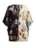 Matchesfashion.com Etro - Garden Of Eden Print Crepe Poncho - Womens - White