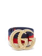 Gucci Gg Striped Elastic Belt