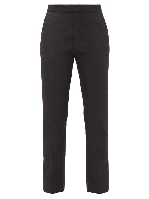 Matchesfashion.com Raf Simons - Ankle-zip Straight-leg Twill Trousers - Womens - Black