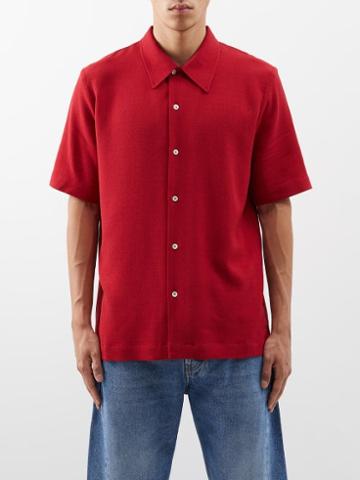 Sfr - Suneham Short-sleeved Crepe Shirt - Mens - Red