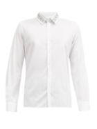 Matchesfashion.com Fendi - Logo-embroidered Cotton-poplin Shirt - Mens - White