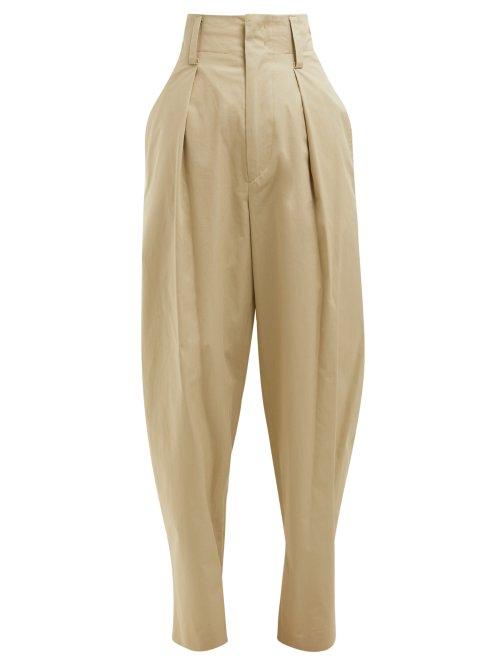 Matchesfashion.com Isabel Marant Toile - Odrys Voluminous Cotton Trousers - Womens - Beige