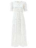 Matchesfashion.com Loveshackfancy - Rosita Pintucked Cotton-voile Maxi Dress - Womens - White