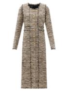 Ladies Rtw Giambattista Valli - Striped Tweed Midi Dress - Womens - Brown Multi