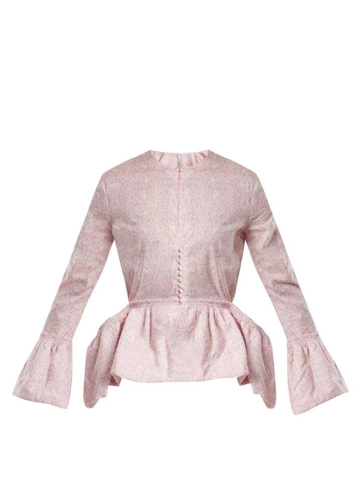 Loewe Liberty-print Peplum Blouse