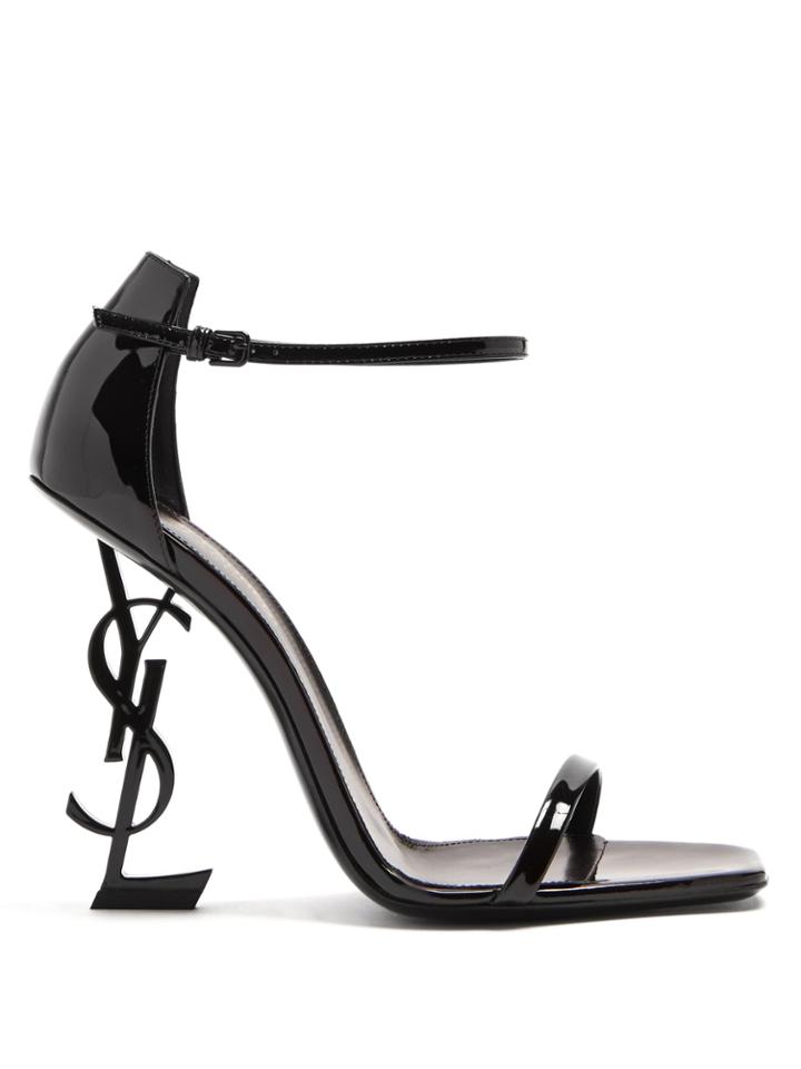 Saint Laurent Opyum Logo-heel Patent-leather Sandals