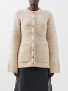 Khaite - Suzanne Striped Cashmere-blend Cardigan - Womens - Cream Multi