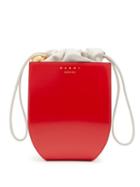 Matchesfashion.com Marni - Coffer Drawstring Pouch Leather Bag - Womens - White Multi