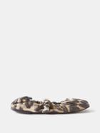 Ganni - Scrunchie Leopard-print Ballet Flats - Womens - Leopard
