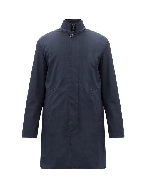 Matchesfashion.com Giorgio Armani - Wool-gabardine Overcoat - Mens - Navy