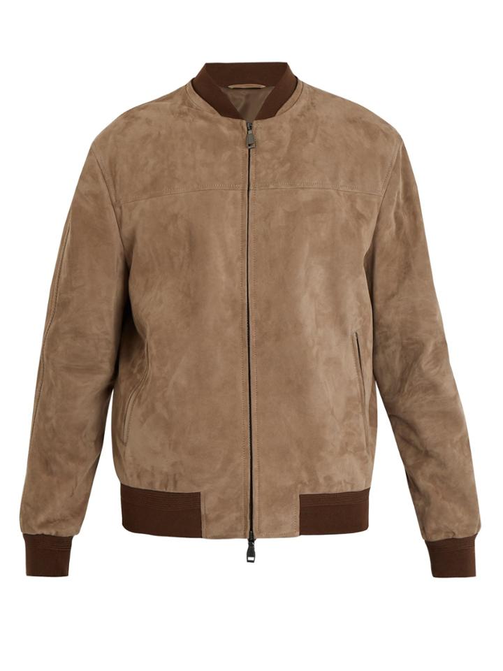Brioni Suede Bomber Jacket